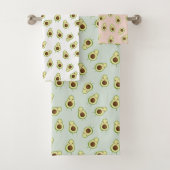 Cute Smiling Kawaii Avocado Pattern Bad Handdoek (Insitu)