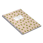 Cute Smiling Kawaii Avocado Pattern Notitieboek (Rechterzijde)