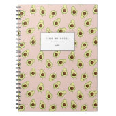 Cute Smiling Kawaii Avocado Pattern Notitieboek (Voorkant)