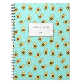 Cute Smiling Kawaii Avocado Pattern Notitieboek (Voorkant)