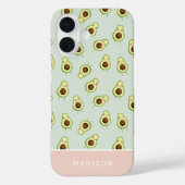 Cute Smiling Kawaii Avocado Pattern Personalized Case-Mate iPhone Case (Achterkant)