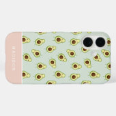 Cute Smiling Kawaii Avocado Pattern Personalized Case-Mate iPhone Case (Achterkant (horizontaal))