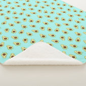 Cute Smiling Kawaii Avocado Pattern Sherpa Deken (3/4)