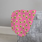 Cute Smiling Kawaii Avocado Pattern Sherpa Deken
