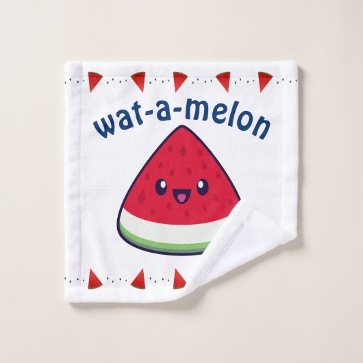 Cute Smiling Kawaii Watermelon Bad Handdoek (Wasdoekje)
