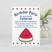 Cute Smiling Kawaii Watermelon Birthday Kaart (Staand voorkant)