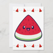 Cute Smiling Kawaii Watermelon Birthday Kaart (Achterkant)