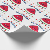 Cute Smiling Kawaii Watermelon Cadeaupapier (Hoek)