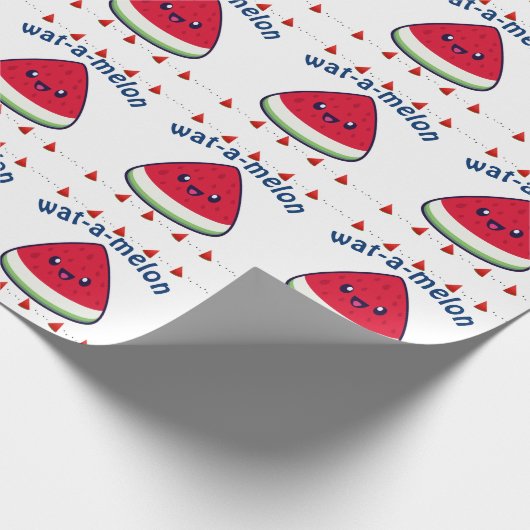Cute Smiling Kawaii Watermelon Cadeaupapier (Hoek)