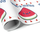 Cute Smiling Kawaii Watermelon Cadeaupapier (Rol Hoek)