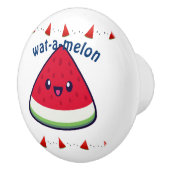 Cute Smiling Kawaii Watermelon Keramische Knop (Rechts)