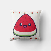 Cute Smiling Kawaii Watermelon Kussen (Achterkant)