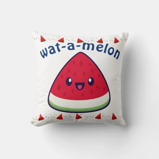 Cute Smiling Kawaii Watermelon Kussen (Voorkant)