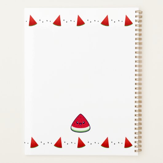 Cute Smiling Kawaii Watermelon Planner (Achterkant)