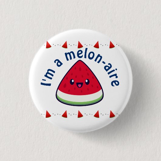 Cute Smiling Kawaii Watermelon Ronde Button 3,2 Cm (Voorkant)