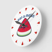 Cute Smiling Kawaii Watermelon Ronde Klok (Hoek)