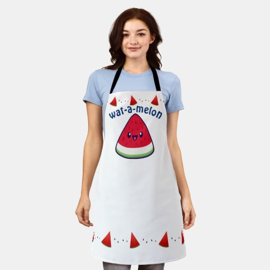 Cute Smiling Kawaii Watermelon Schort (Gedragen)