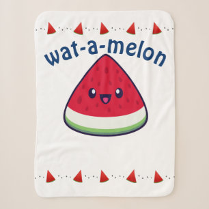 Cute Smiling Kawaii Watermelon Sherpa Deken