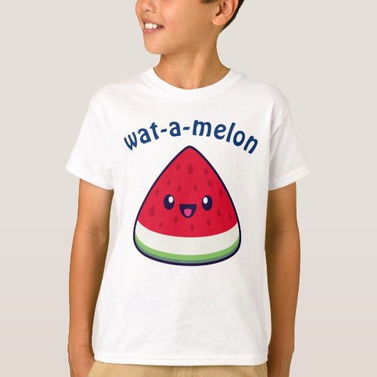Cute Smiling Kawaii Watermelon T-shirt (Voorkant)
