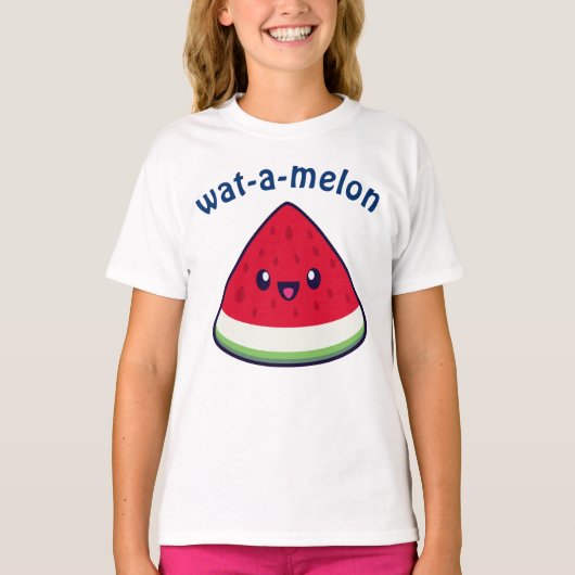 Cute Smiling Kawaii Watermelon T-Shirt (Voorkant)