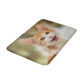 Cute Smiling Kitten Face Funny Cat Meow Foto Badmat (Gekanteld)