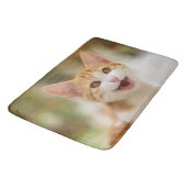 Cute Smiling Kitten Face Funny Cat Meow Foto Badmat (Gekanteld)