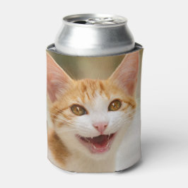 Cute Smiling Kitten Face Funny Cat Meow Foto Blikjeskoeler