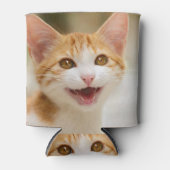 Cute Smiling Kitten Face Funny Cat Meow Foto Blikjeskoeler (Voorkant)