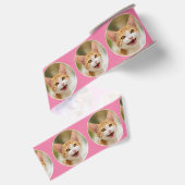 Cute Smiling Kitten Face Funny Cat Meow Foto Grosgrain Lint (Achterkant)