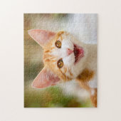 Cute Smiling Kitten Face Funny Cat Meow Foto Legpuzzel (Verticaal)