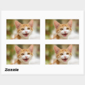 Cute Smiling Kitten Face Funny Cat Meow Foto Rechthoekige Sticker (Vel)