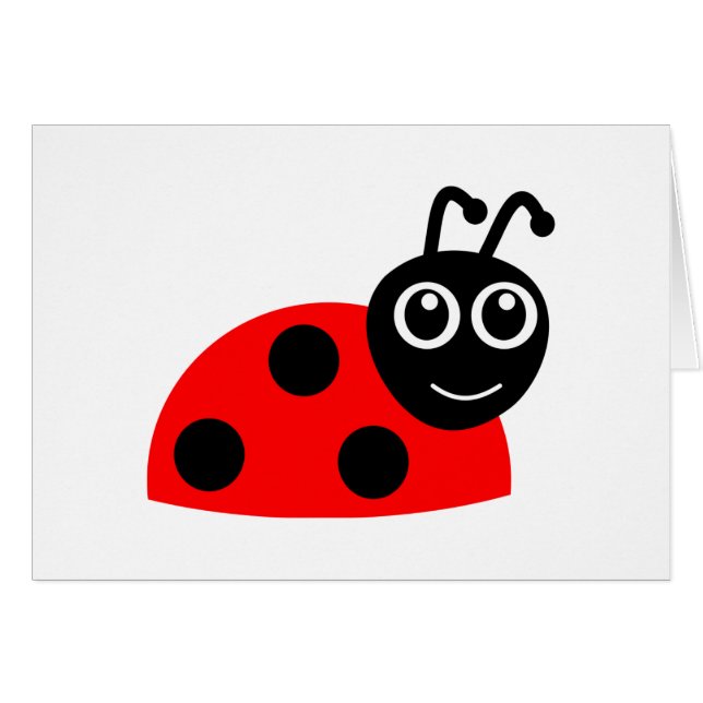 Cute Smiling Ladybug Cartoon (Voorkant Horizontaal)