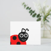 Cute Smiling Ladybug Cartoon Briefkaart (Staand voorkant)
