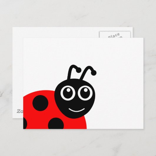 Cute Smiling Ladybug Cartoon Briefkaart (Voorkant / Achterkant)