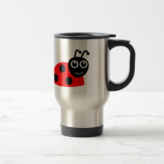 Cute Smiling Ladybug Cartoon Reisbeker (Rechts)