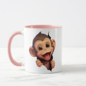 Cute Smiling Monkey Coffee Mug – Adorable Animal Mok (Links)