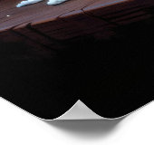 Cute smiling monster with a mug of beer and starry poster (Hoek)