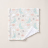 Cute Smiling Pastel Sky Pattern Bad Handdoek (Wasdoekje)