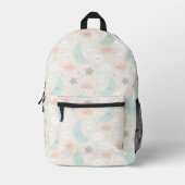 Cute Smiling Pastel Sky Pattern Bedrukte Rugzak (Voorkant)