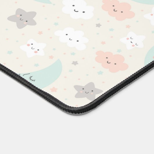Cute Smiling Pastel Sky Pattern Bureaumat (Hoek)