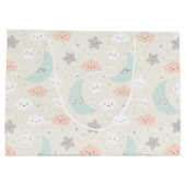 Cute Smiling Pastel Sky Pattern Groot Cadeauzakje (Achterkant)