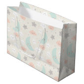 Cute Smiling Pastel Sky Pattern Groot Cadeauzakje (Voorkant Gekanteld)