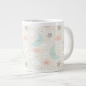Cute Smiling Pastel Sky Pattern Grote Koffiekop (Voorkant rechts)