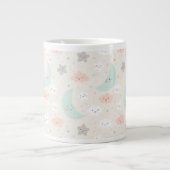 Cute Smiling Pastel Sky Pattern Grote Koffiekop (Voorkant)