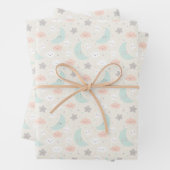Cute Smiling Pastel Sky Pattern Inpakpapier Vel (In situ)