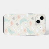 Cute Smiling Pastel Sky Pattern iPhone Hoesje (Achterkant horizontaal)