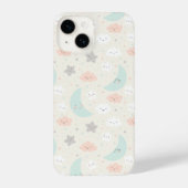 Cute Smiling Pastel Sky Pattern iPhone Hoesje (Achterkant)