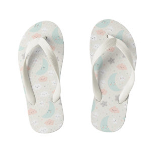 Cute Smiling Pastel Sky Pattern Kinder Teenslippers