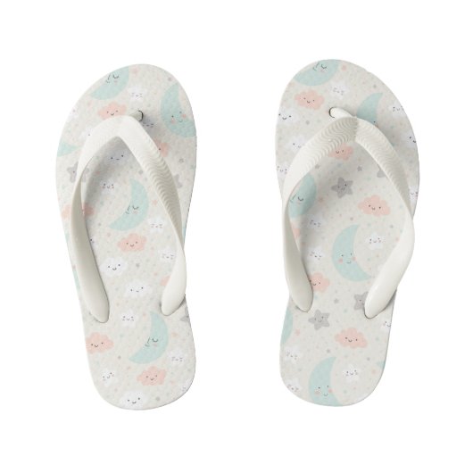 Cute Smiling Pastel Sky Pattern Kinder Teenslippers (Voetbed)
