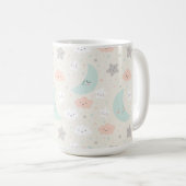 Cute Smiling Pastel Sky Pattern Koffiemok (Voorkant rechts)